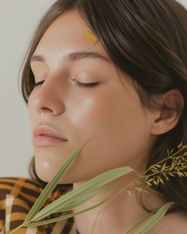 Serene Portrait of Young Woman with Nature Serene Portrait of Young Woman with Nature