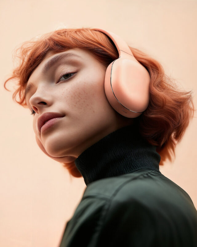 Contemplative Redhead with Headphones Contemplative Redhead with Headphones